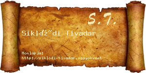 Siklódi Tivadar névjegykártya