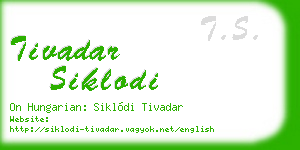 tivadar siklodi business card