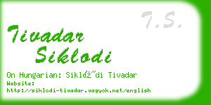 tivadar siklodi business card